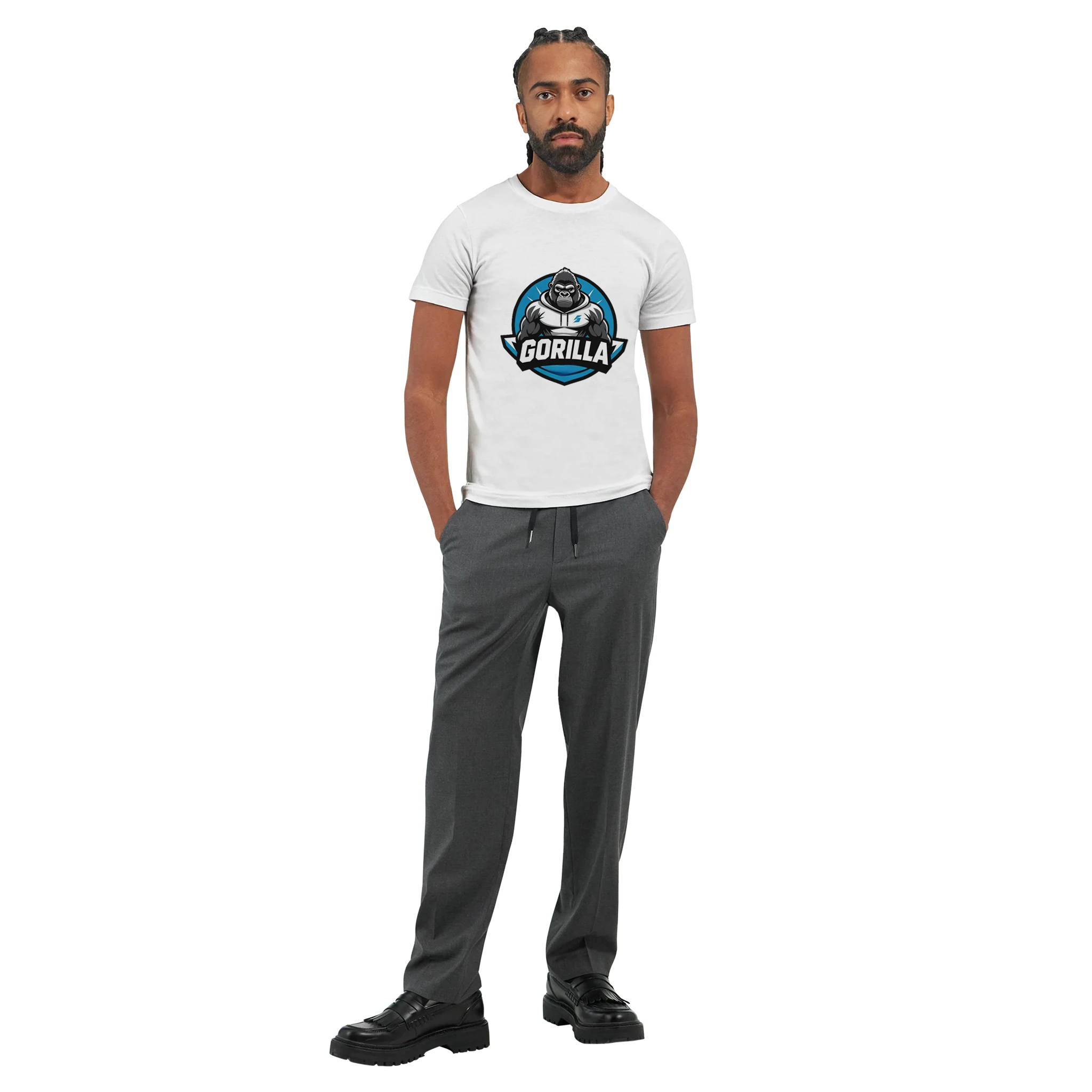 Gorilla Hoodie Premium Unisex Crewneck T-shirt | Bella + Canvas 3001 2ec34eea-f7ac-496d-af3c-a3ec2d819beb