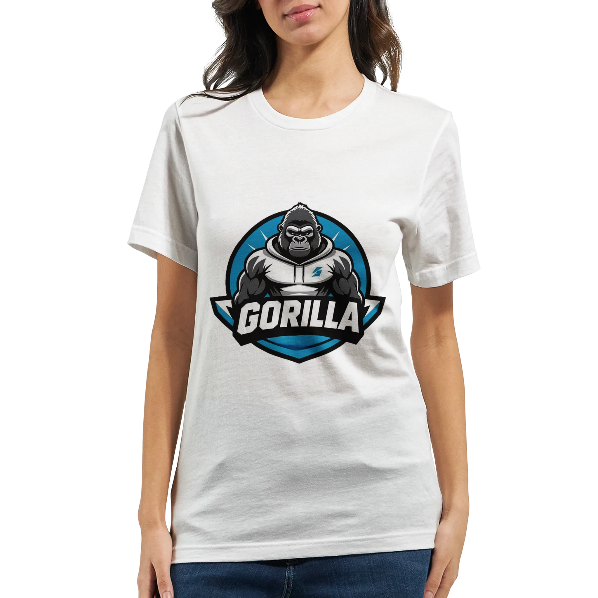 Gorilla Hoodie Premium Unisex Crewneck T-shirt | Bella + Canvas 3001 b9f807fa-098c-40c6-8587-55614ee7c8a4